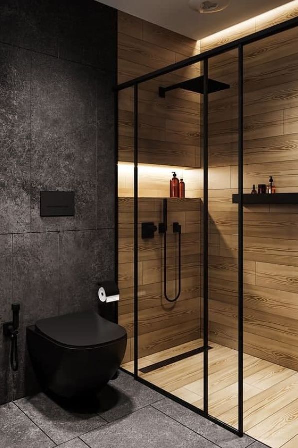 Інтер'єр ванної кімнати з душовою кабіною 